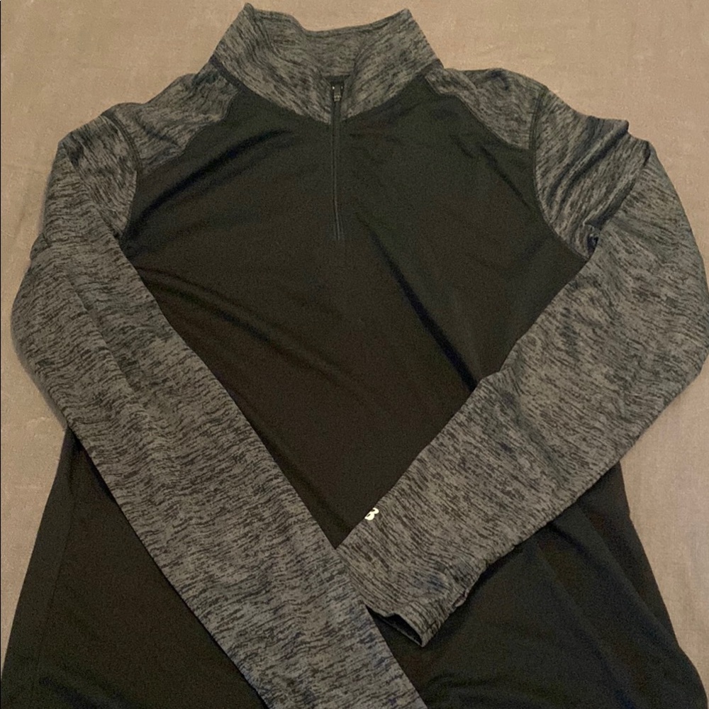 Badger Brand Women's Long Sleeve Black and Gray 1/4-Zip Top